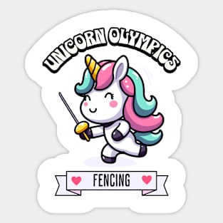 Fencing Unicorn Olympics🤺🦄 - En Garde for Cuteness! Sticker